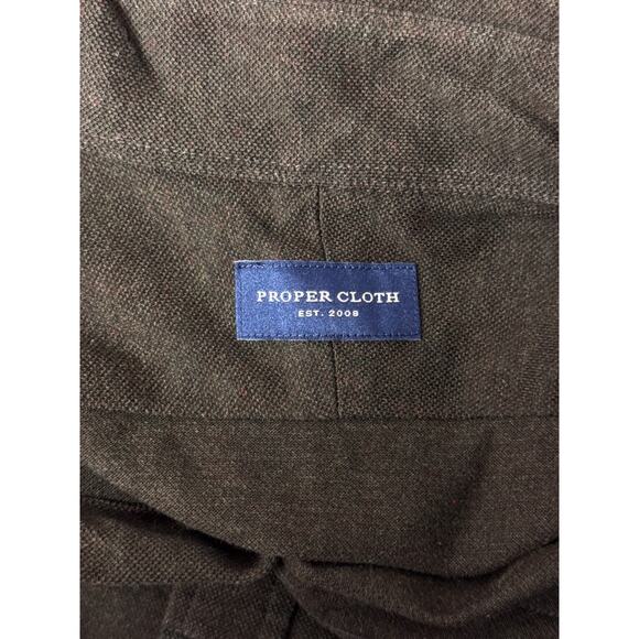 Proper Cloth Shirt Medium Mens Green Pique Long Sleeve Slim Button Down - Picture 7 of 7